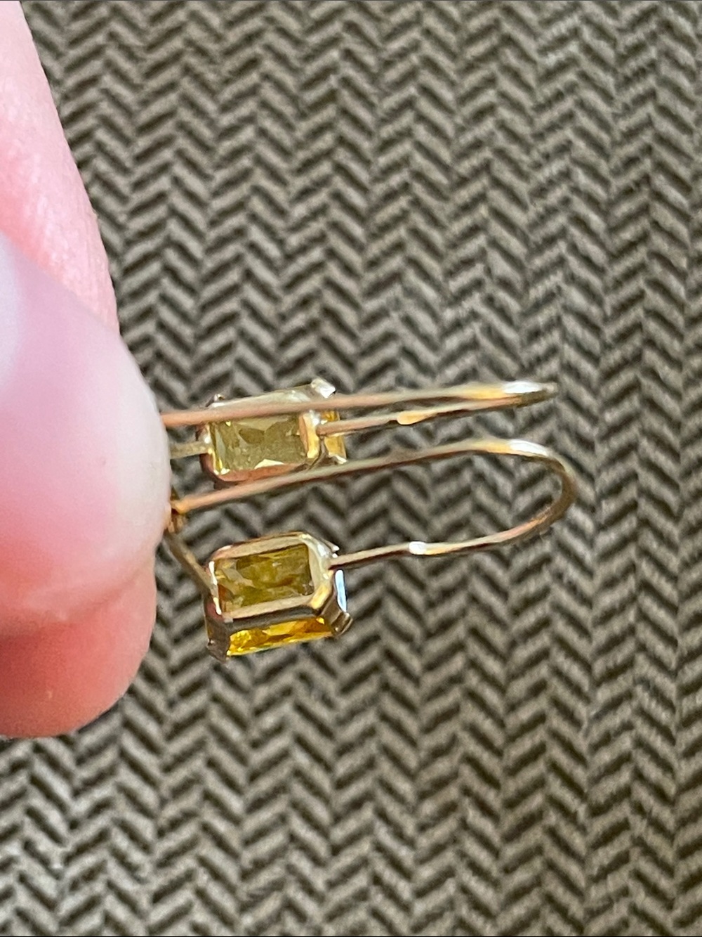 14k Yellow Gemstone Earrings - Picture 7 of 10